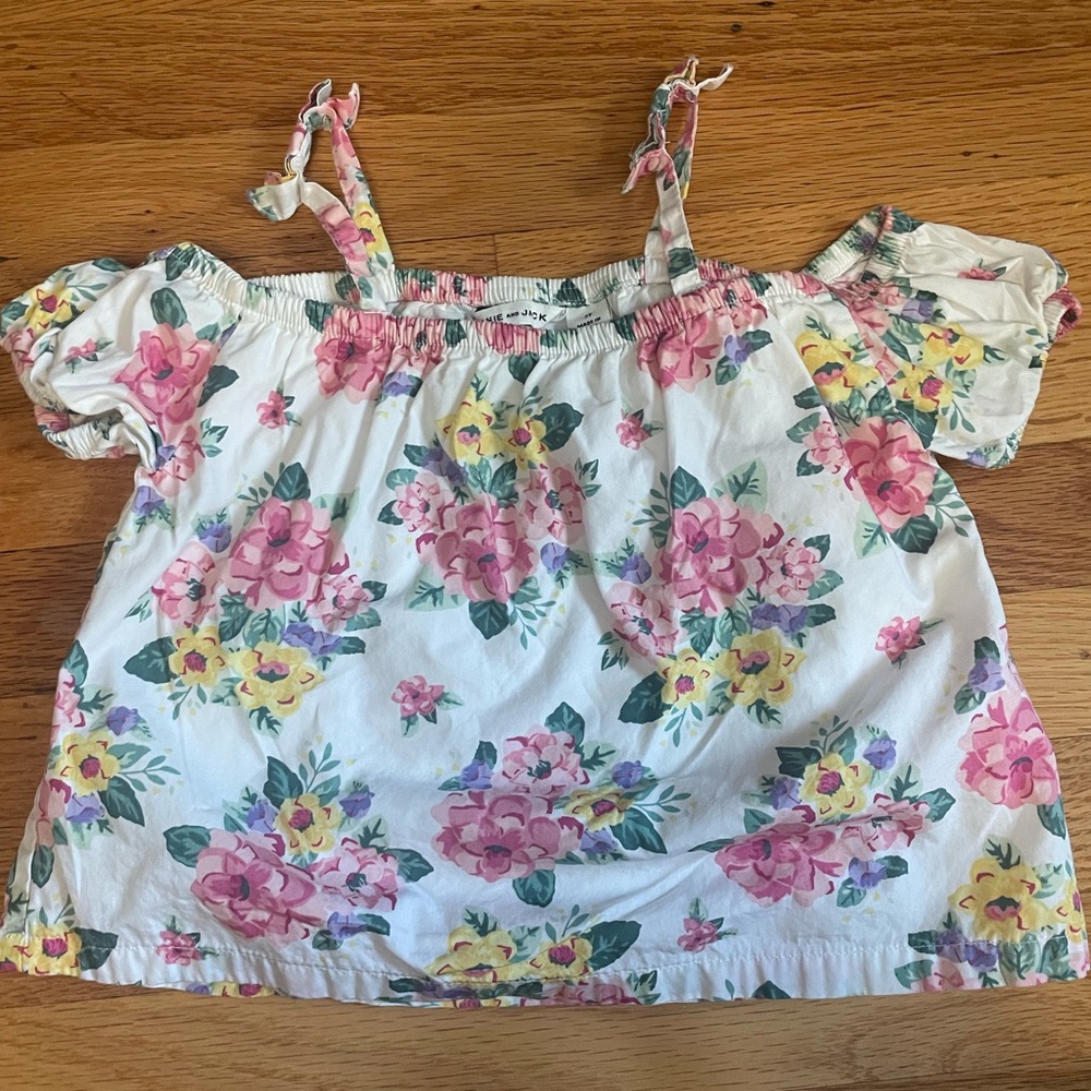 Janie and Jack floral off the shoulder shirt